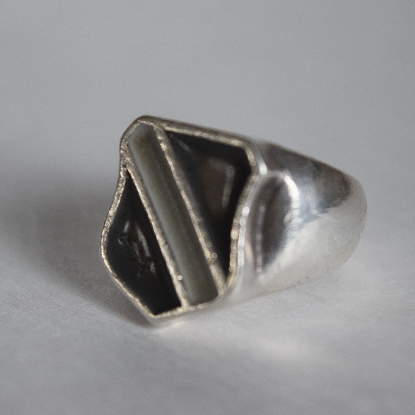 Number (N)ine SS01 'Time Migration' Silver Shield Ring