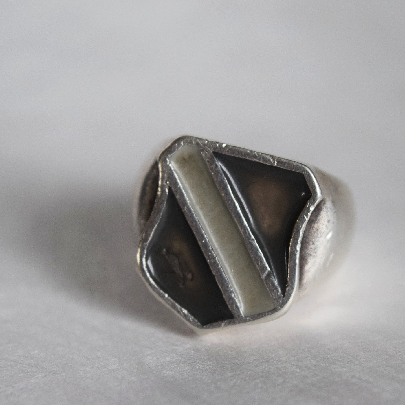 Number (N)ine SS01 'Time Migration' Silver Shield Ring