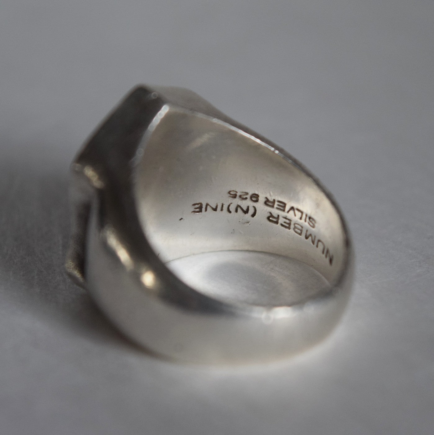 Number (N)ine SS01 'Time Migration' Silver Shield Ring