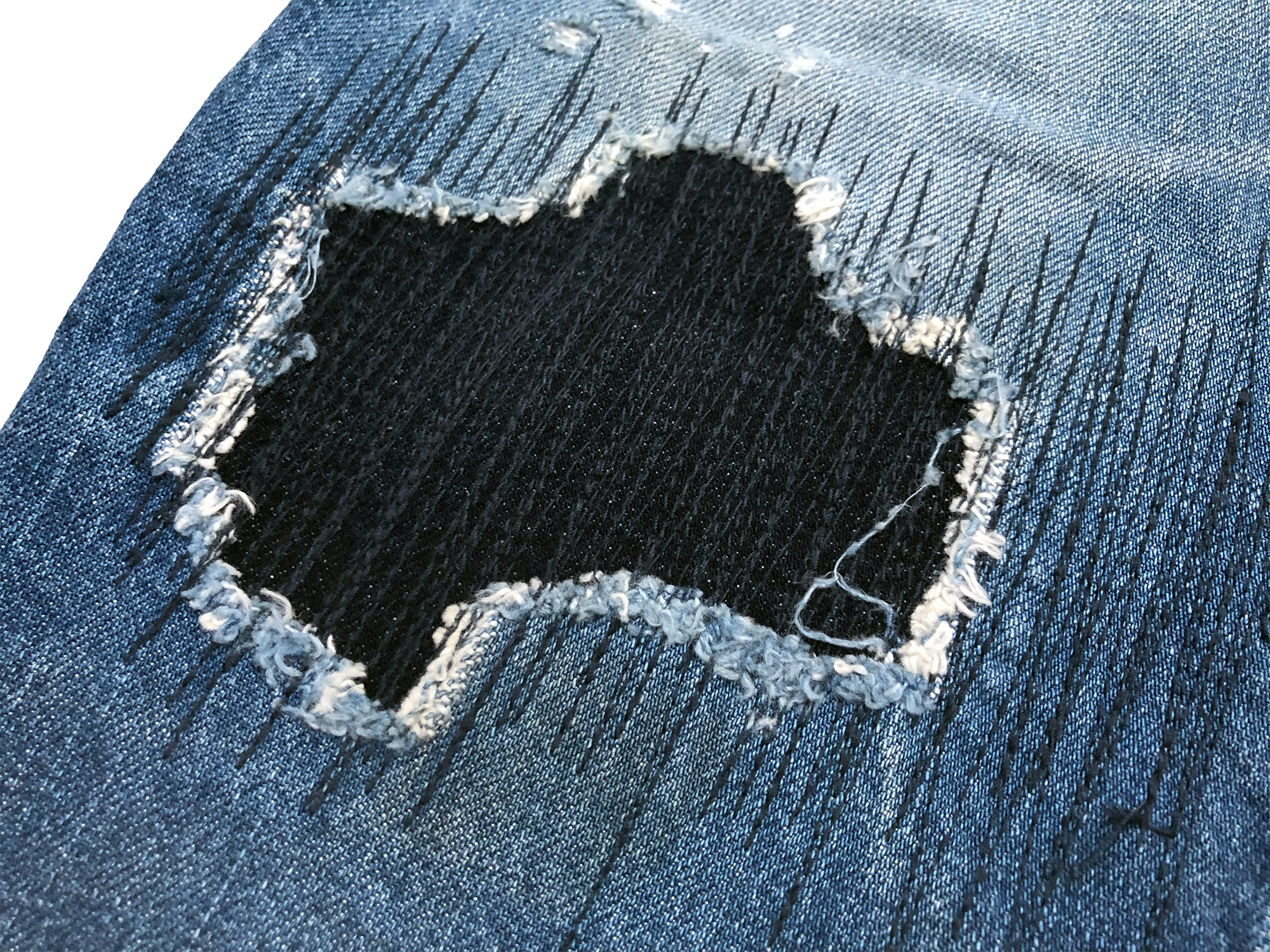 Number (N)ine AW01 'Standard' Sashiko Patchwork Paint Splattered Denim