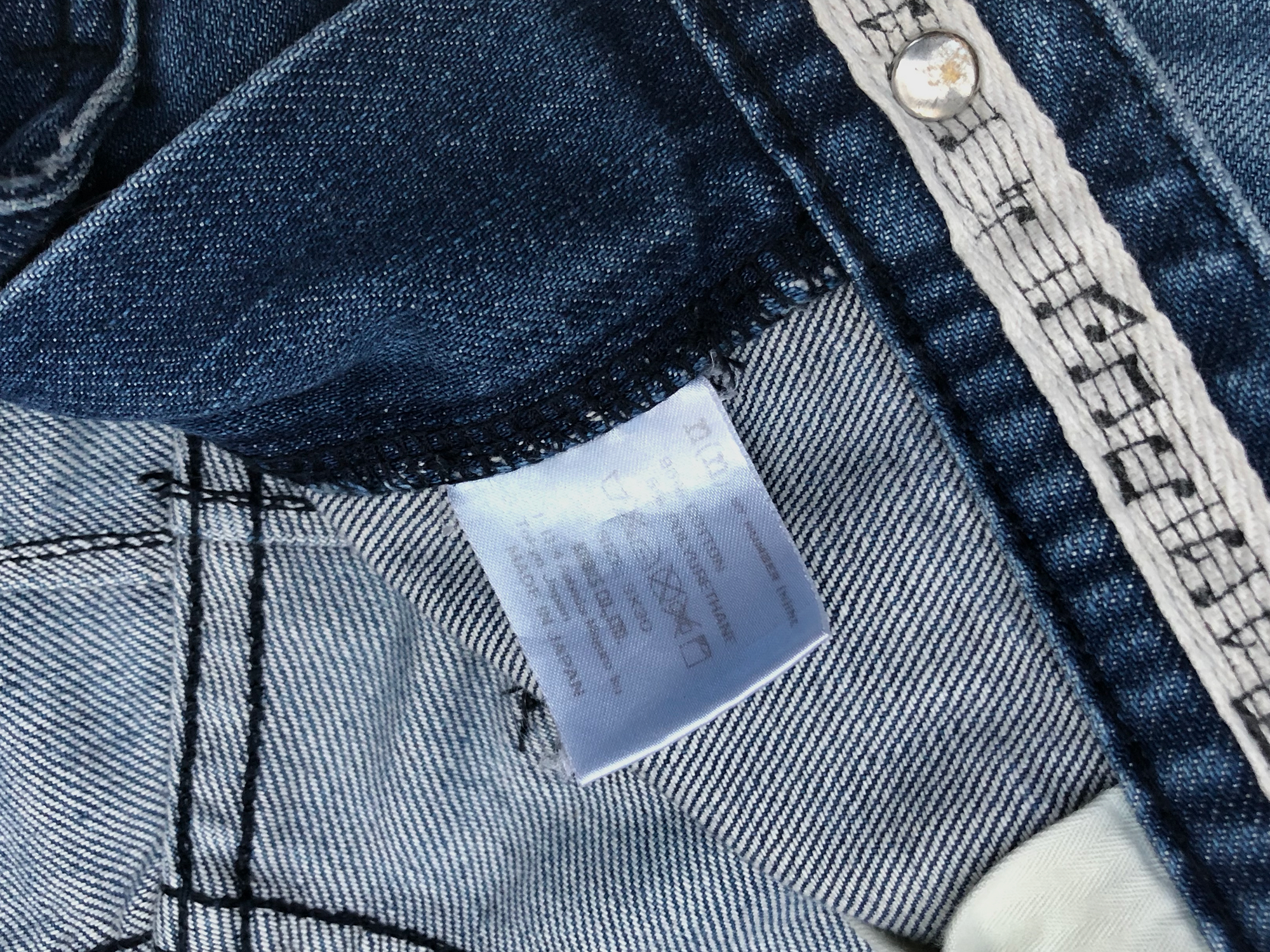 Number (N)ine AW01 'Standard' Sashiko Patchwork Paint Splattered Denim