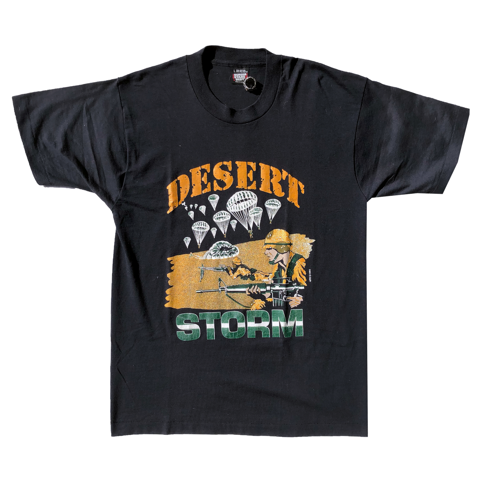 Vintage 1991 Desert Storm Paratrooper Army Tee