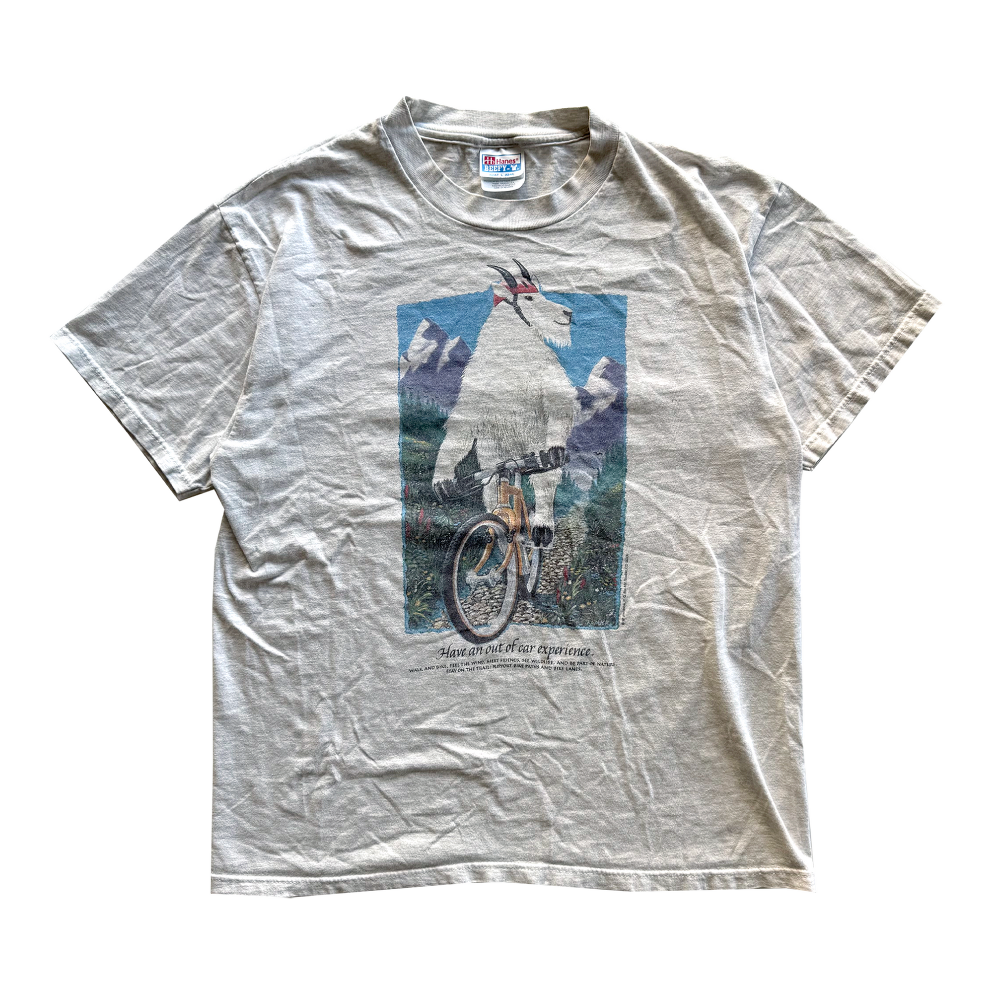 Vintage 1992 Colorado Billy Goat Mountain Biking Nature Tee