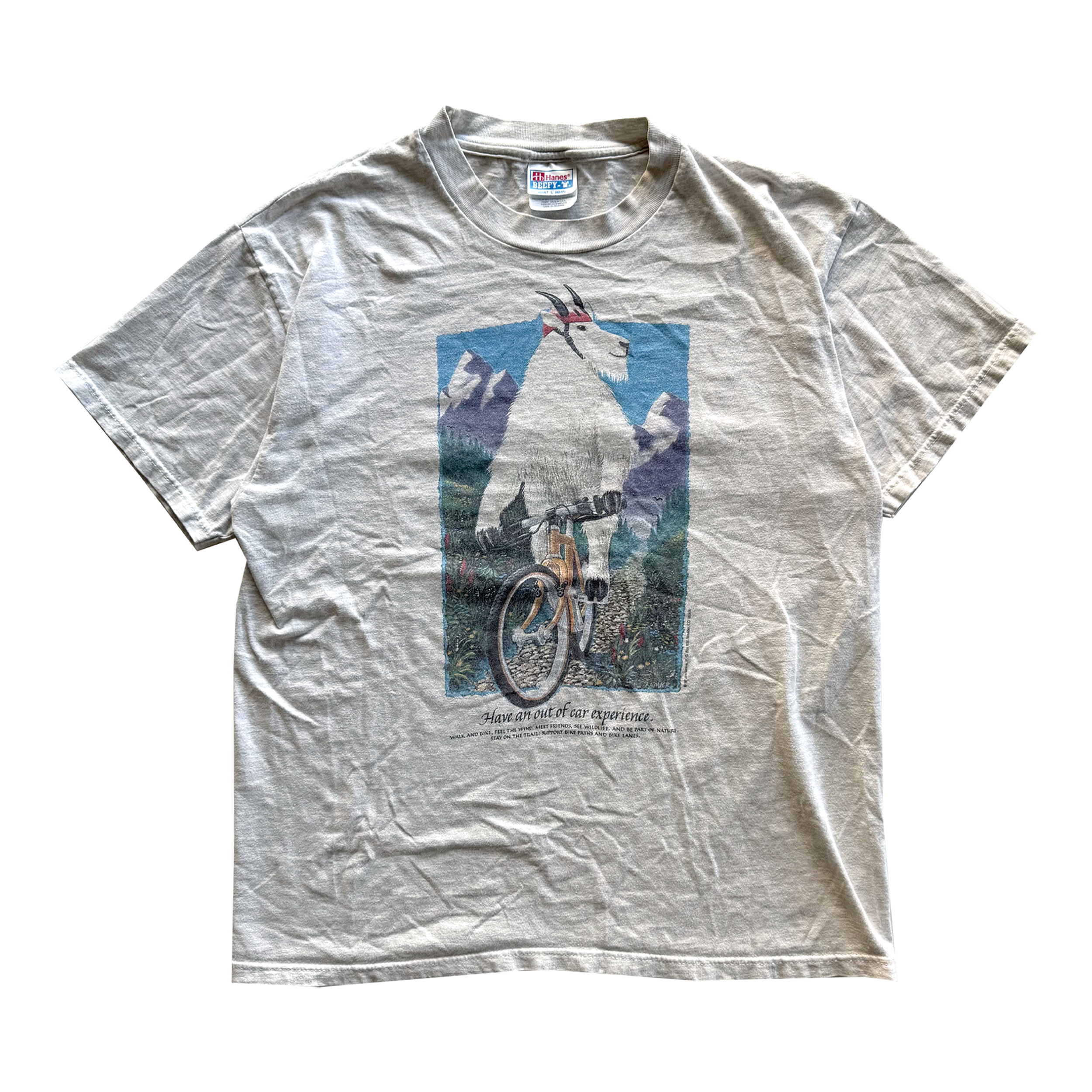 Vintage 1992 Colorado Billy Goat Mountain Biking Nature Tee