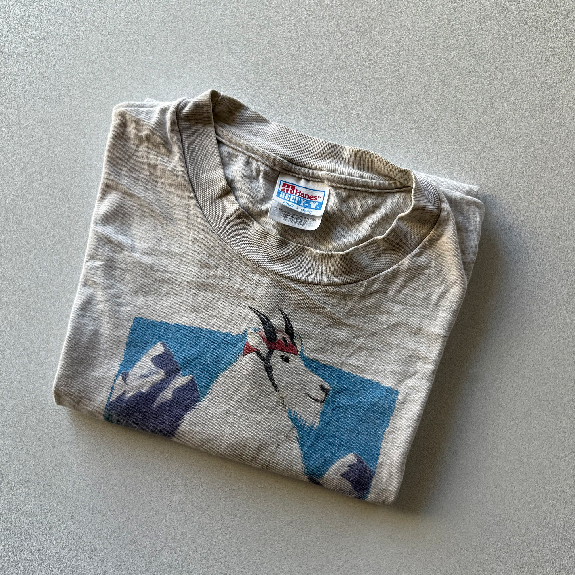 Vintage 1992 Colorado Billy Goat Mountain Biking Nature Tee