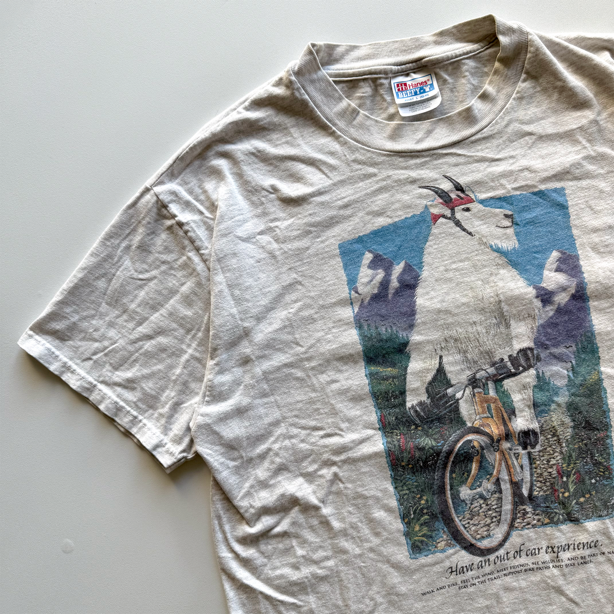 Vintage 1992 Colorado Billy Goat Mountain Biking Nature Tee