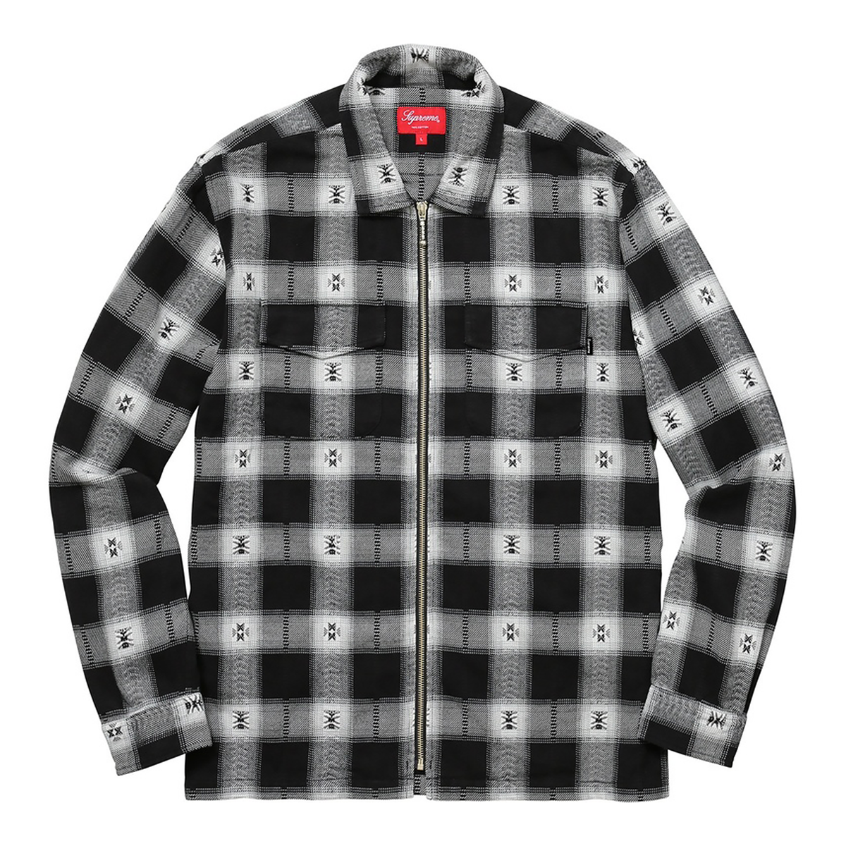 Supreme FW17 Plaid Flannel Zip Up Shirt