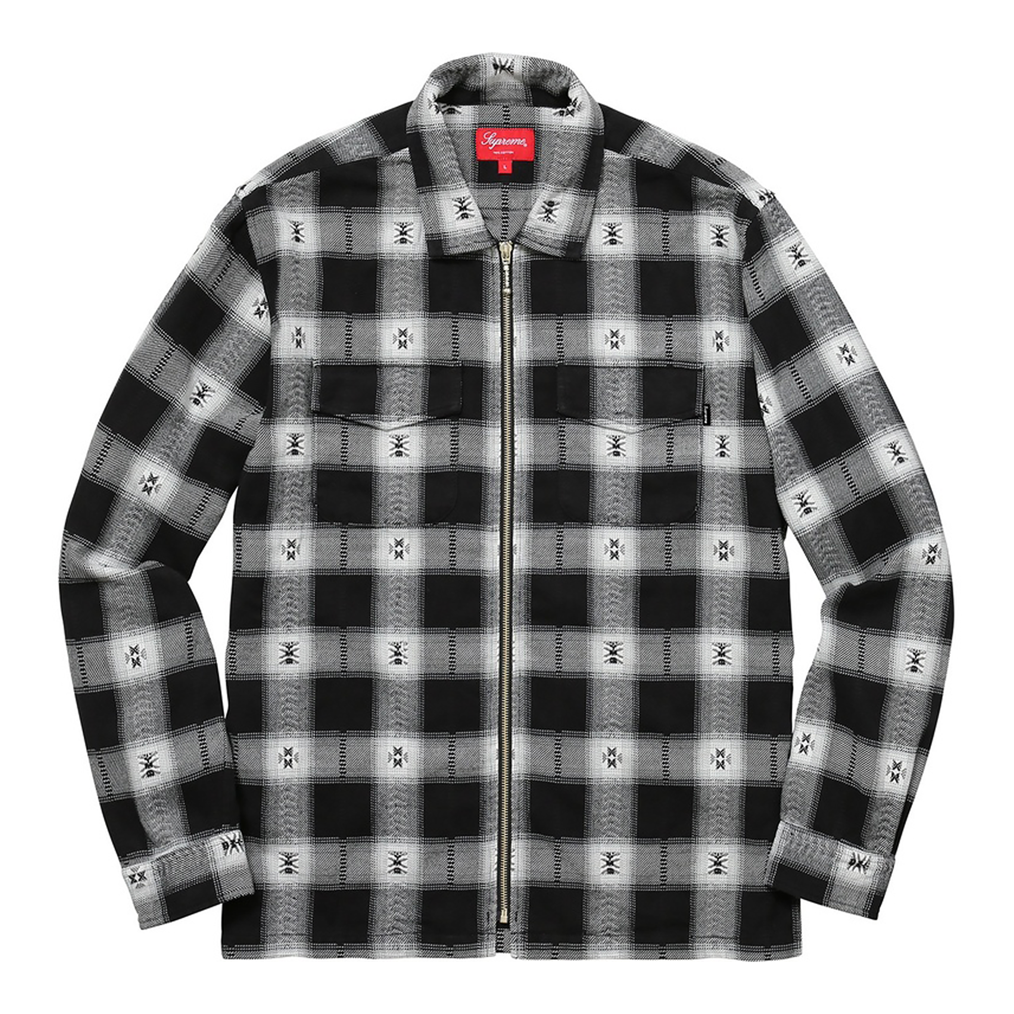 Supreme FW17 Plaid Flannel Zip Up Shirt