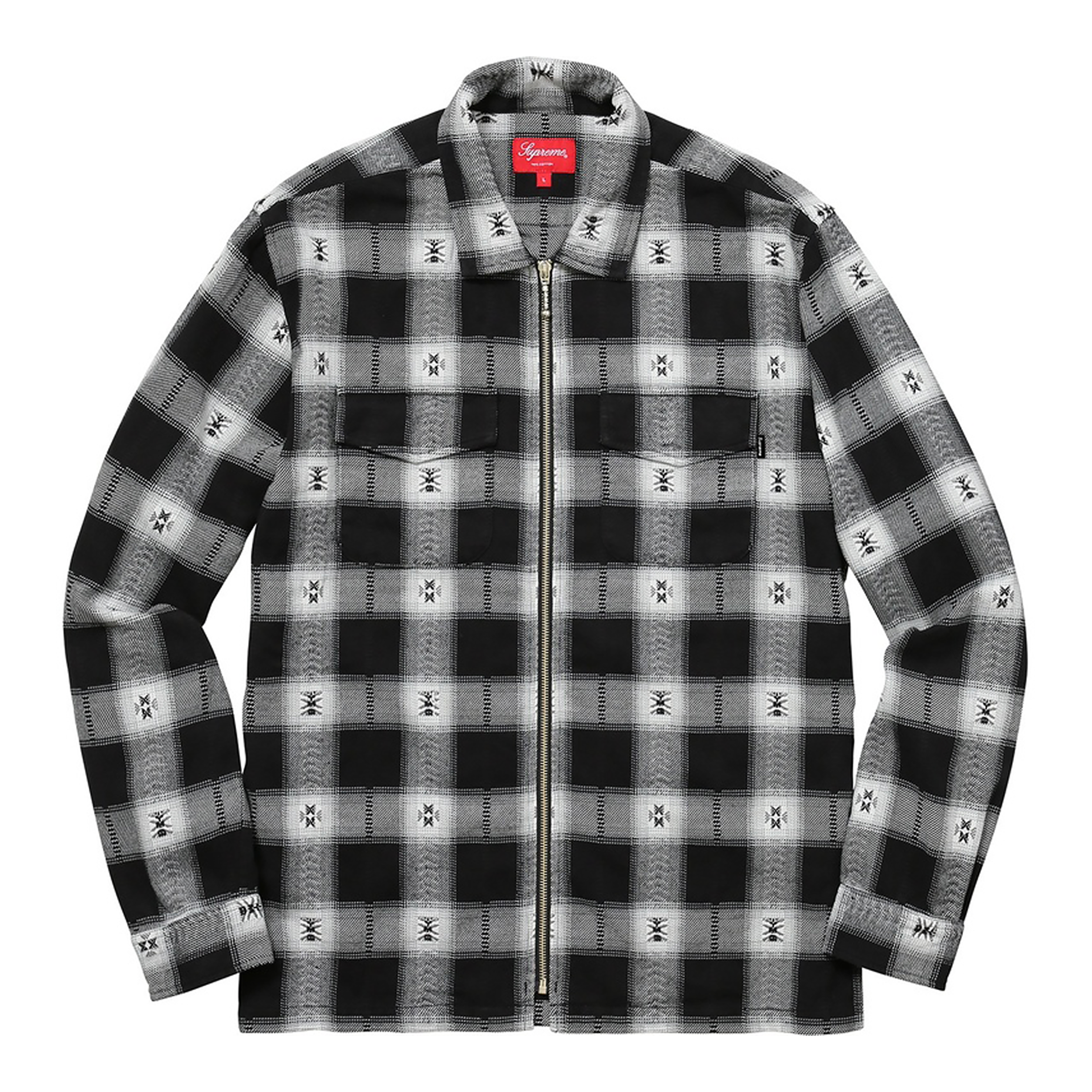 Supreme FW17 Plaid Flannel Zip Up Shirt