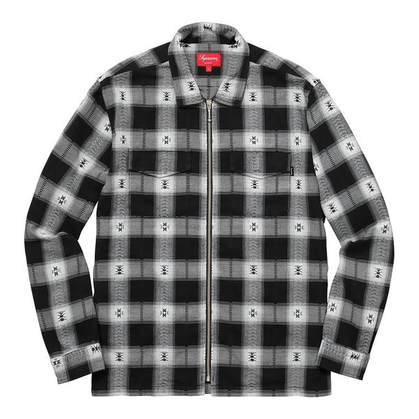Supreme FW17 Plaid Flannel Zip Up Shirt