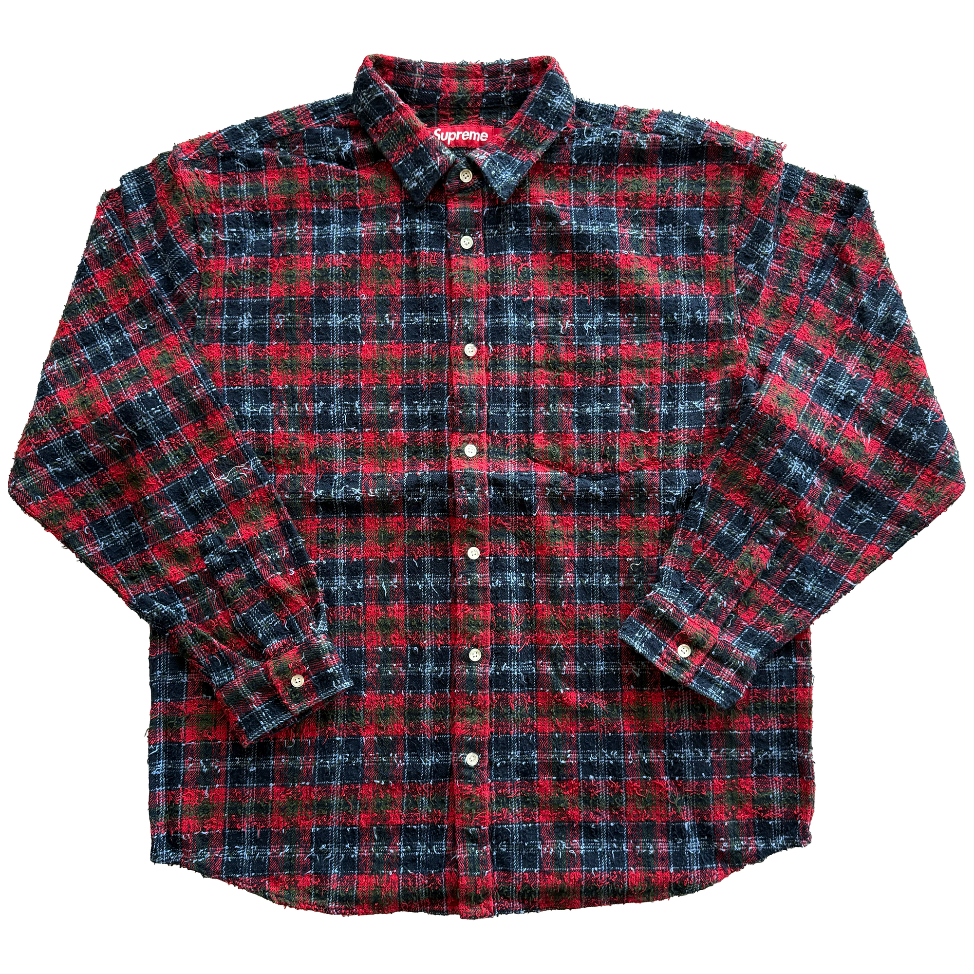 Supreme FW26 Frayed Textured Plaid Shirt