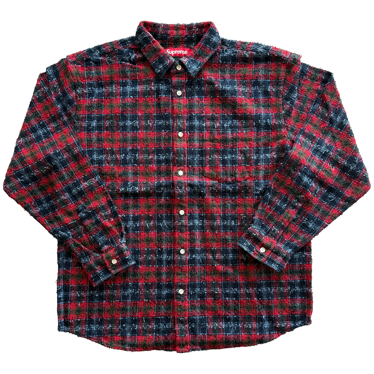 Supreme FW26 Frayed Textured Plaid Shirt