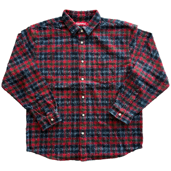 Supreme FW26 Frayed Textured Plaid Shirt