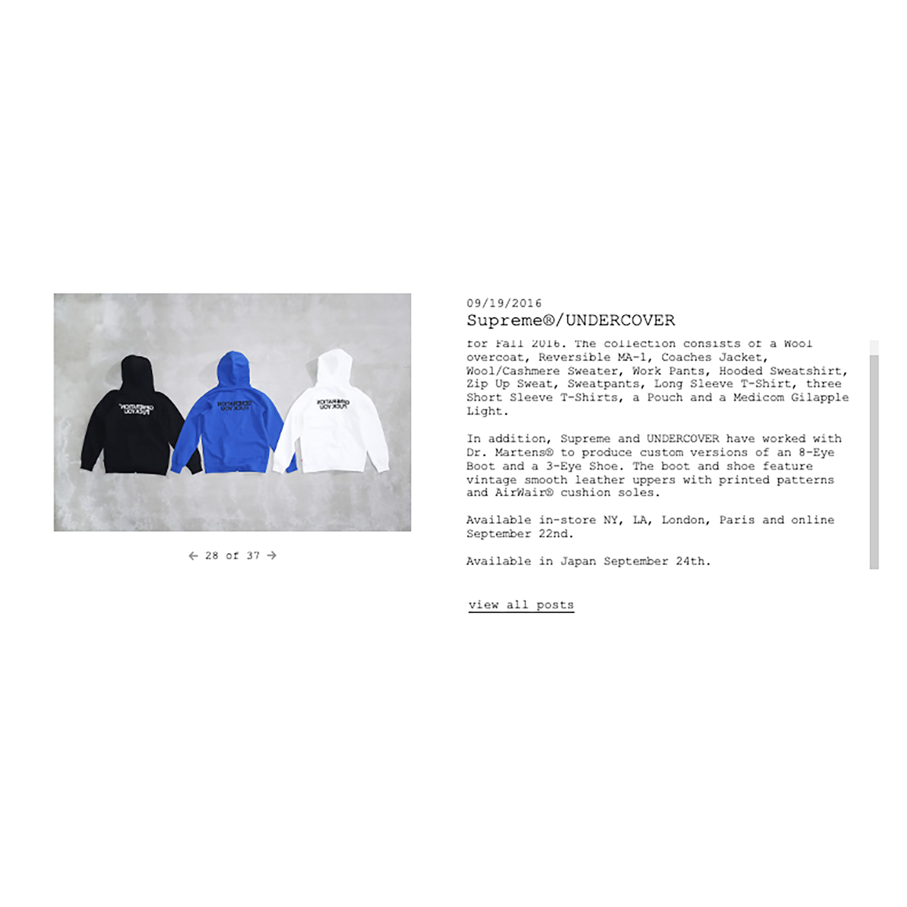 Supreme x Undercover FW16 Generation Fuck You Zip Up Hoodie
