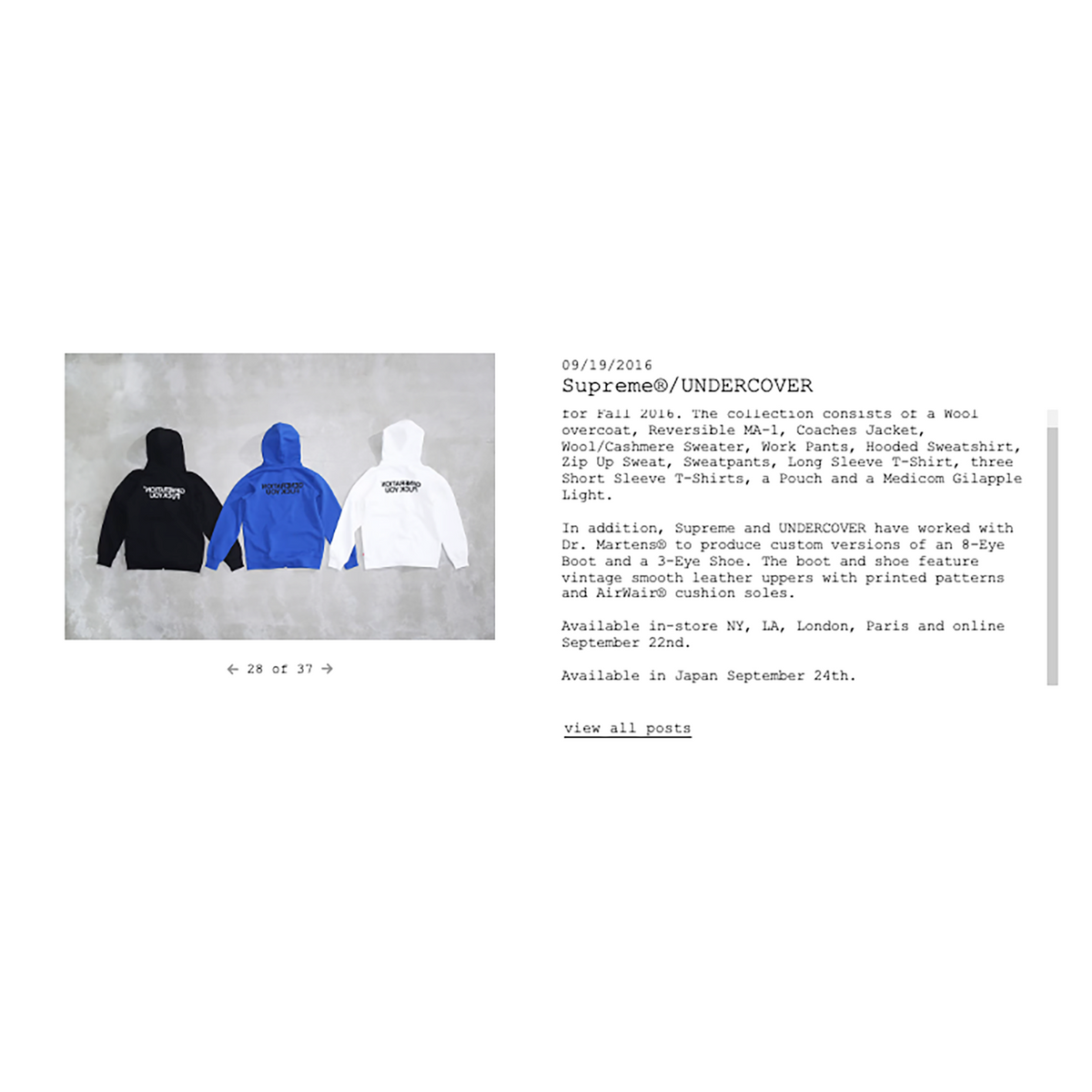Supreme x Undercover FW16 Generation Fuck You Zip Up Hoodie