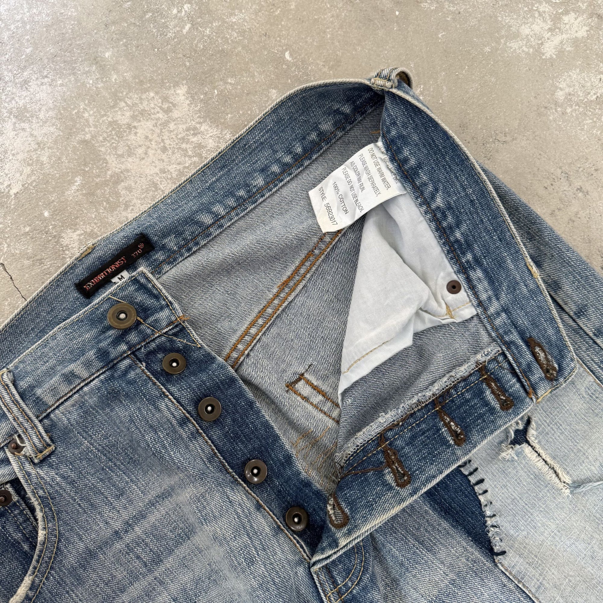 Vintage Exhibitionist Japan Distressed Patchwork Denim