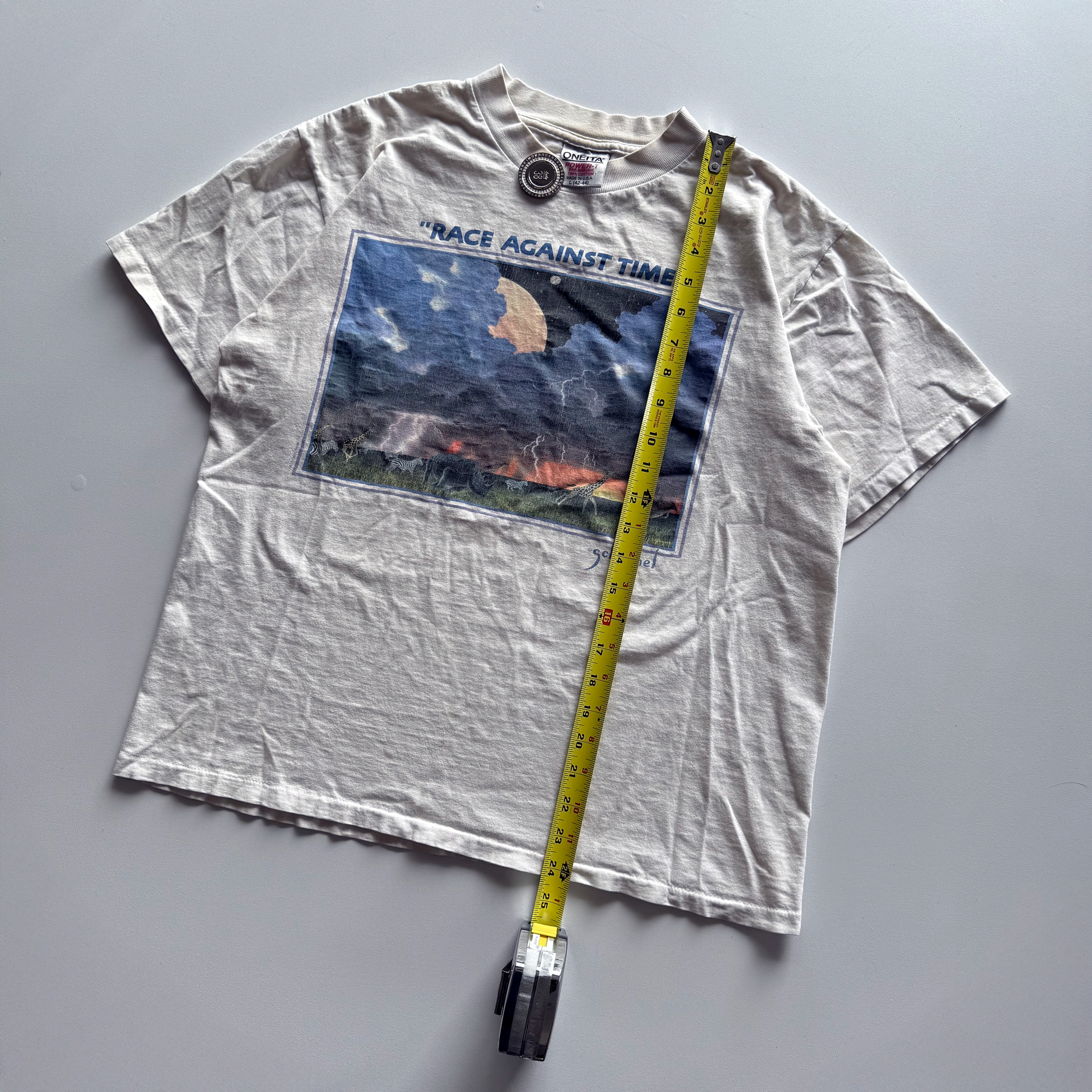Vintage 1993 "Race Against Time" Earth Day Climate Change Tee