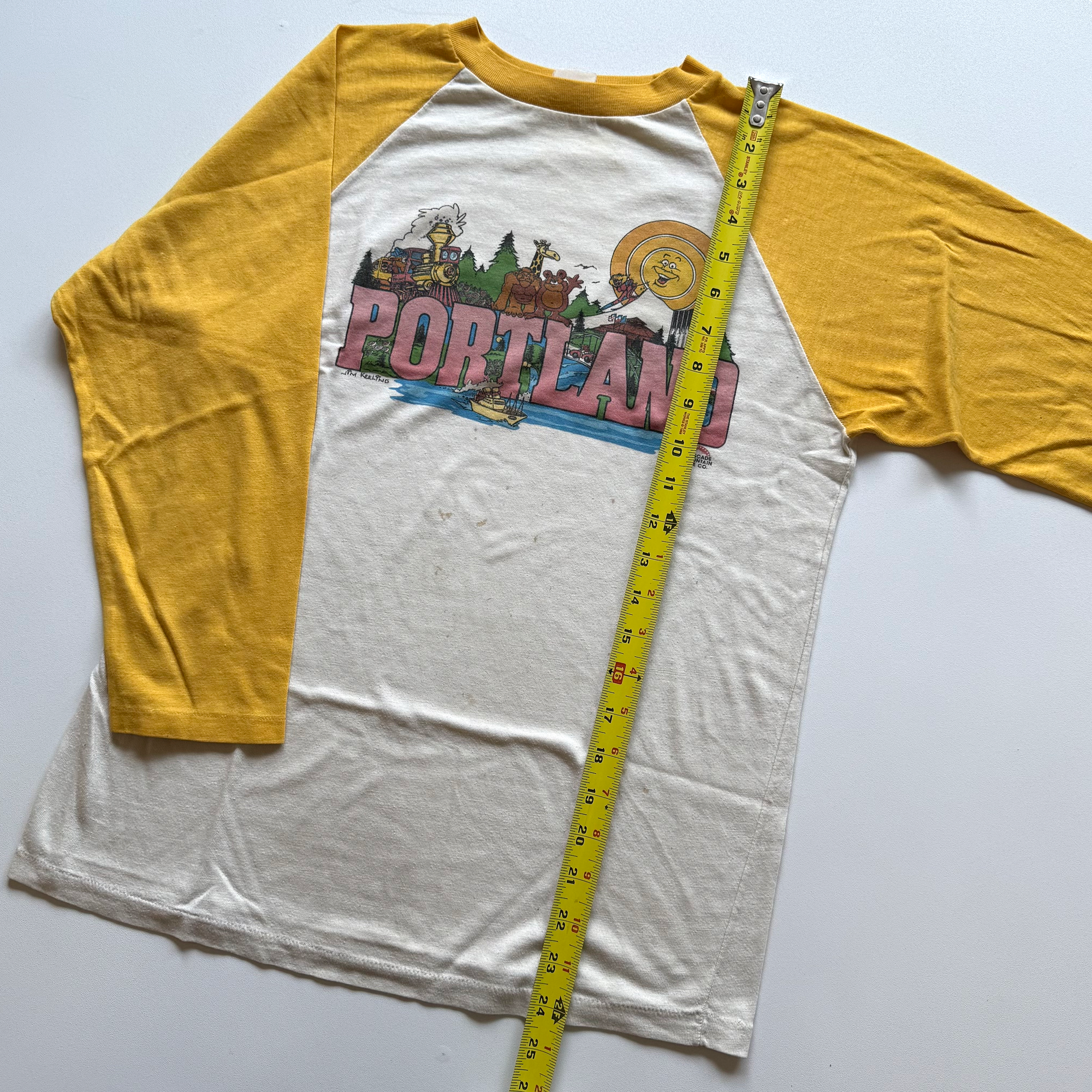 Vintage 1980s Portland Oregon Cascade Mountain Tee Co Raglan Tee