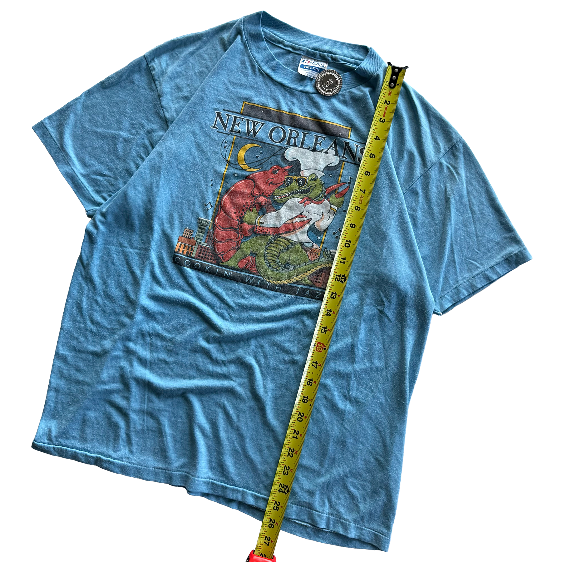Vintage 1985 New Orleans Cooking with Jazz Souvenir Tee