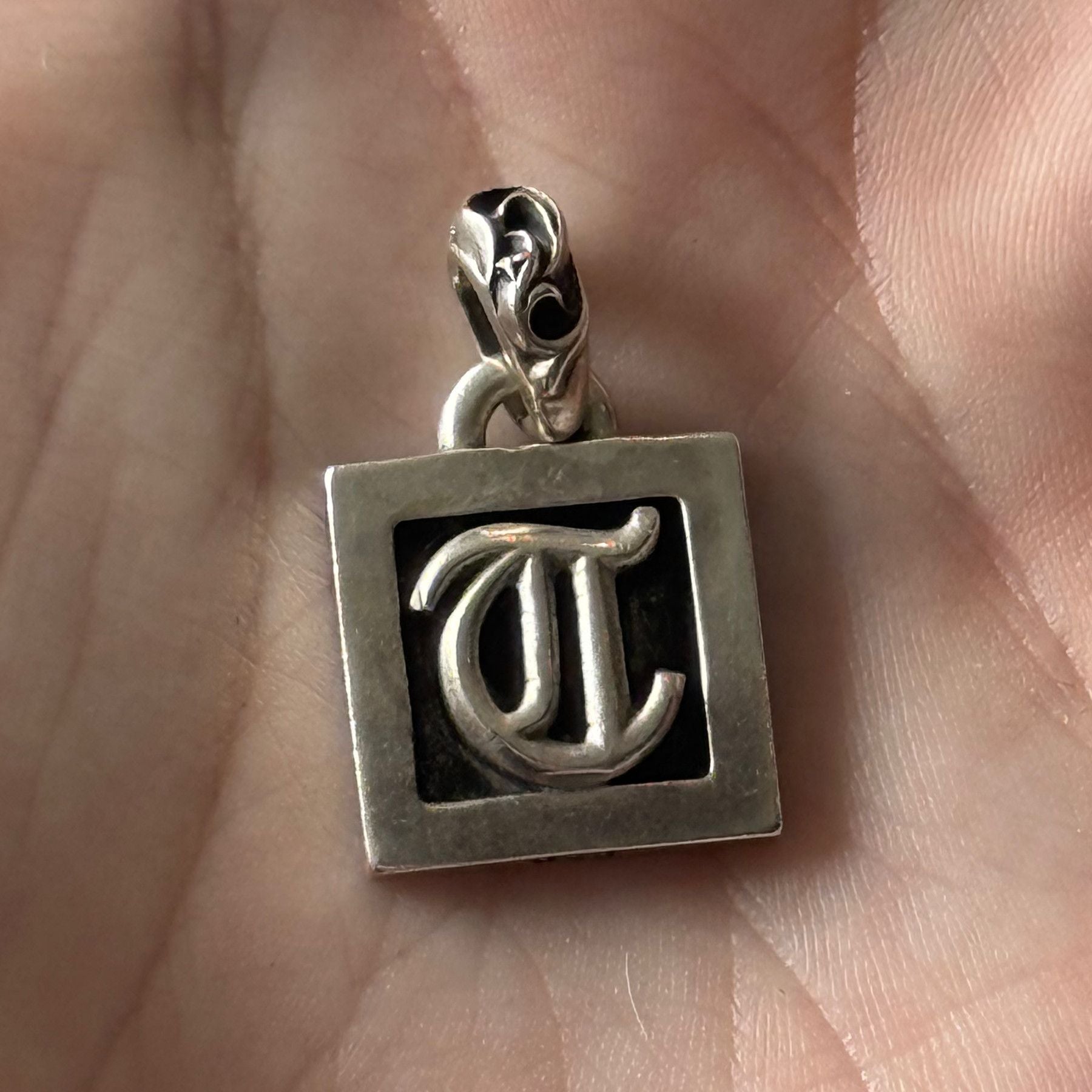 Chrome Hearts Framed Letter "T" Alphabet Charm Pendant