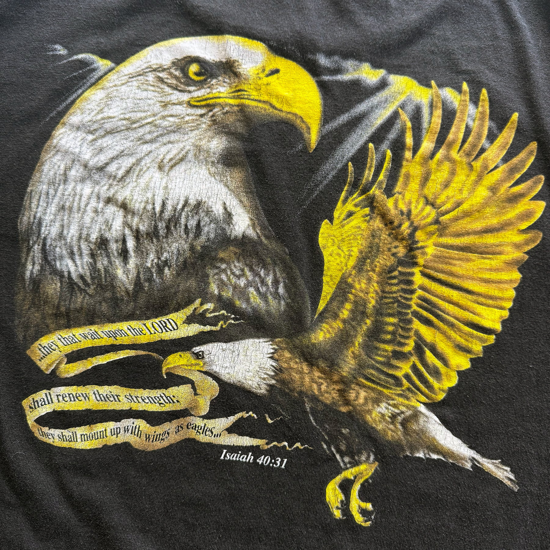 Vintage 1999 Isaiah 40:31 Bald Eagle Christianity Jesus Tee