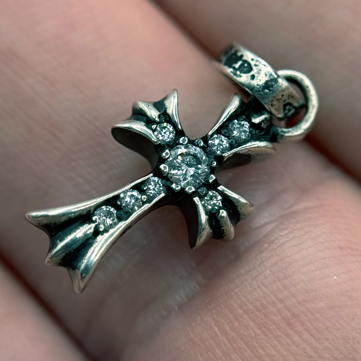 Chrome Hearts Diamond Baby Fat Cross Pendant