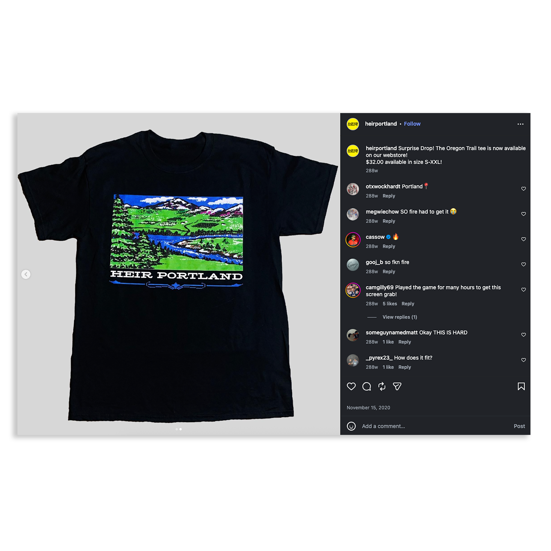 Heir Portland 2020 Oregon Trail Tee
