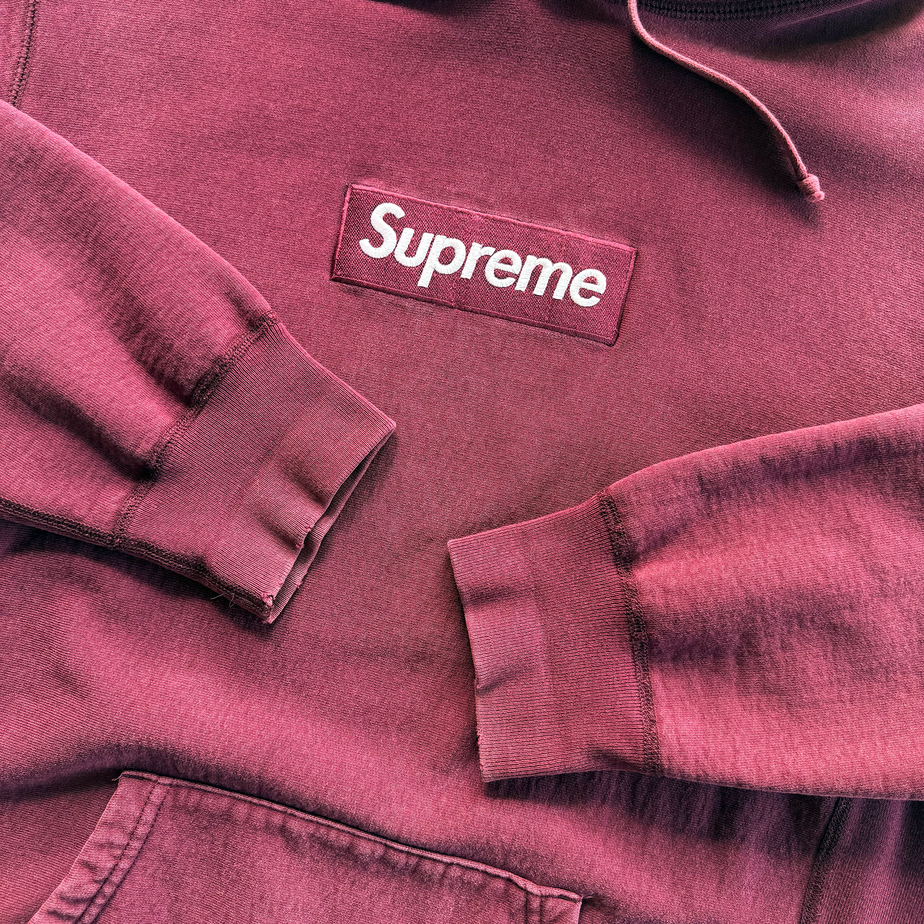 Supreme FW11 Burgundy Box Logo Hoodie