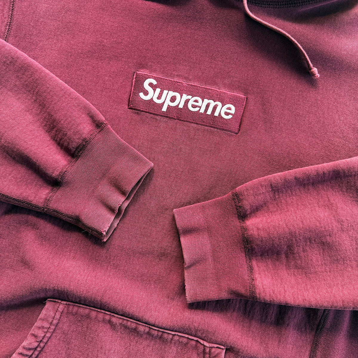 Supreme FW11 Burgundy Box Logo Hoodie