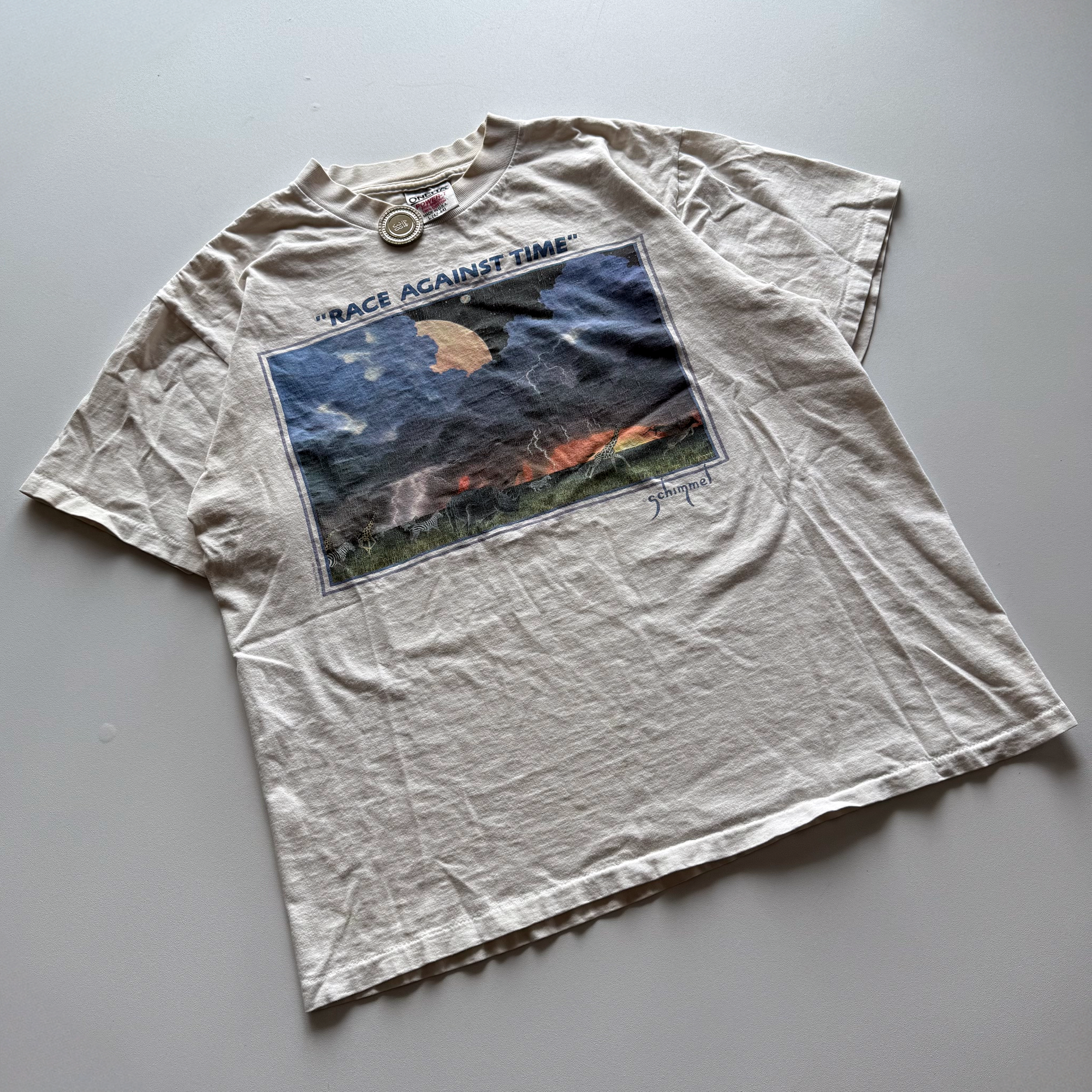 Vintage 1993 "Race Against Time" Earth Day Climate Change Tee