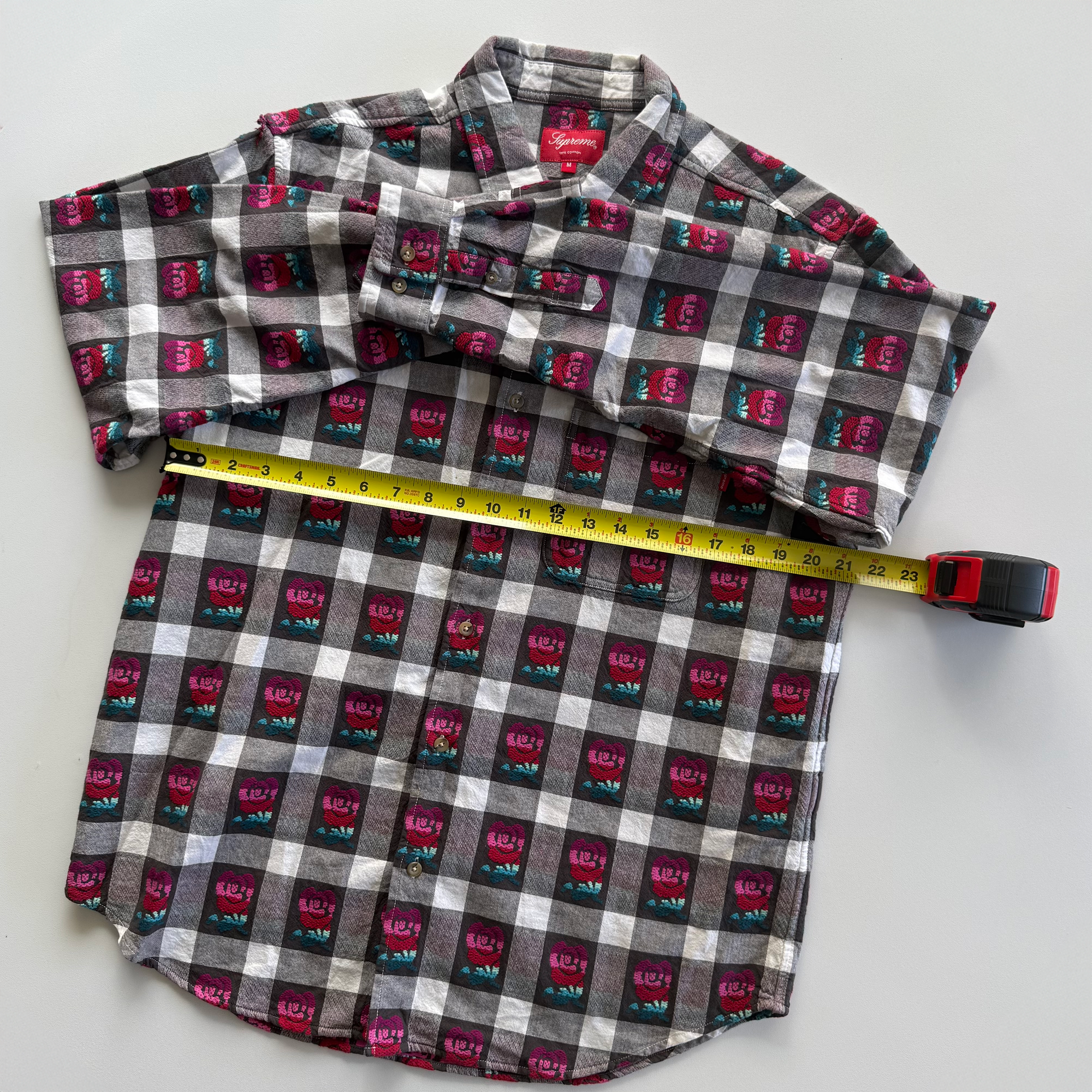 Supreme SS19 Rose Buffalo Plaid Flannel Shirt