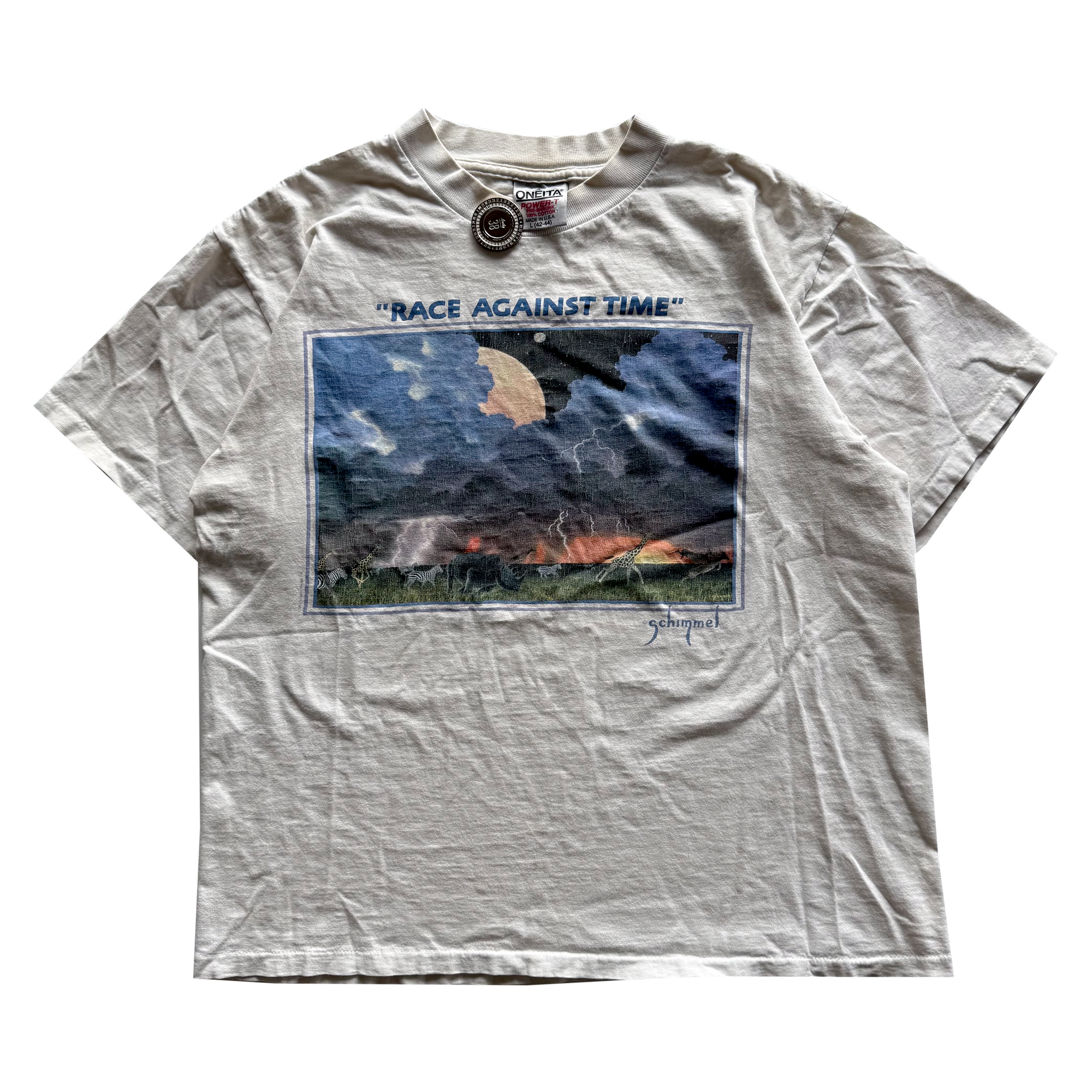 Vintage 1993 "Race Against Time" Earth Day Climate Change Tee