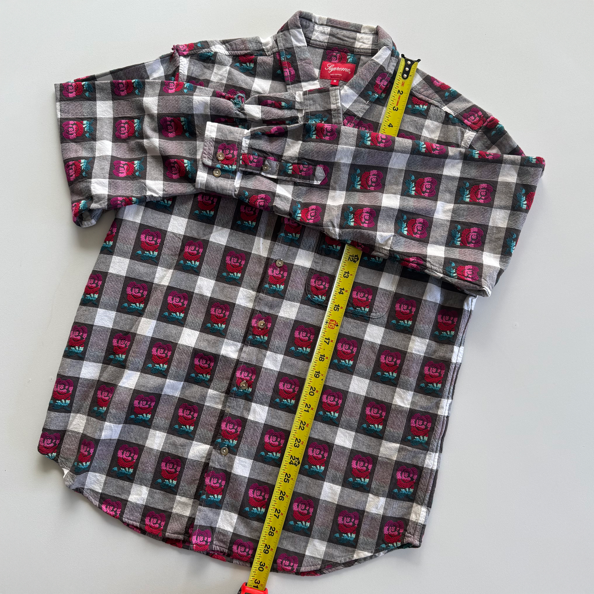 Supreme SS19 Rose Buffalo Plaid Flannel Shirt