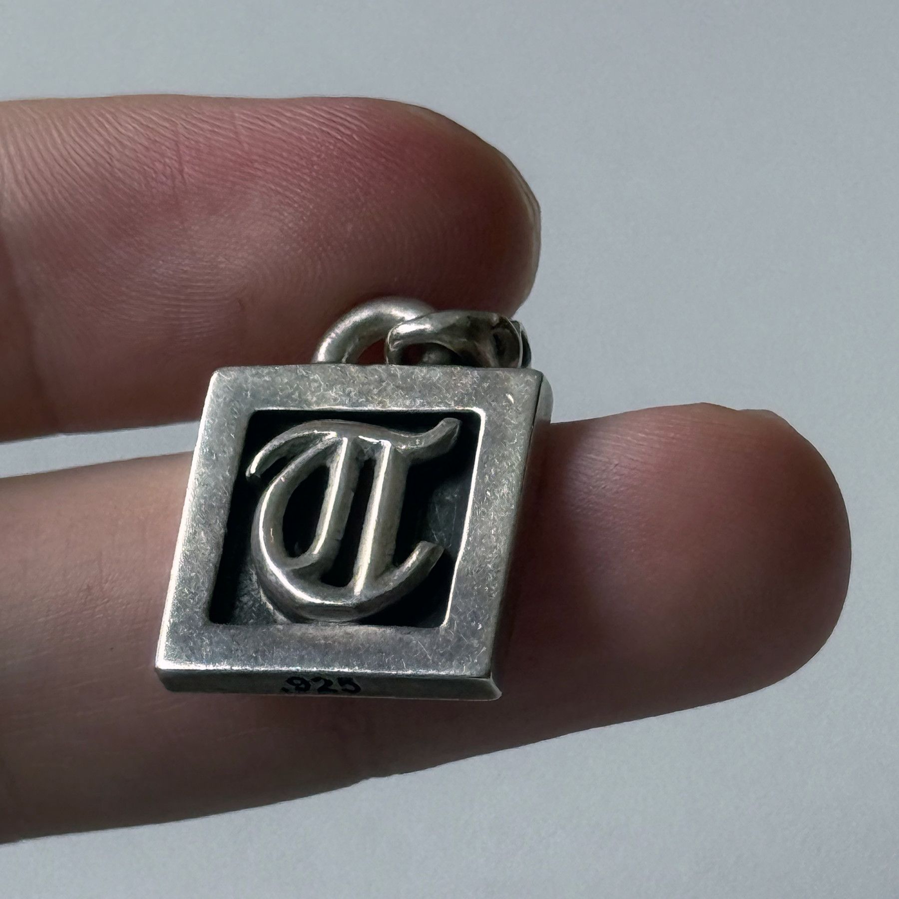 Chrome Hearts Framed Letter "T" Alphabet Charm Pendant