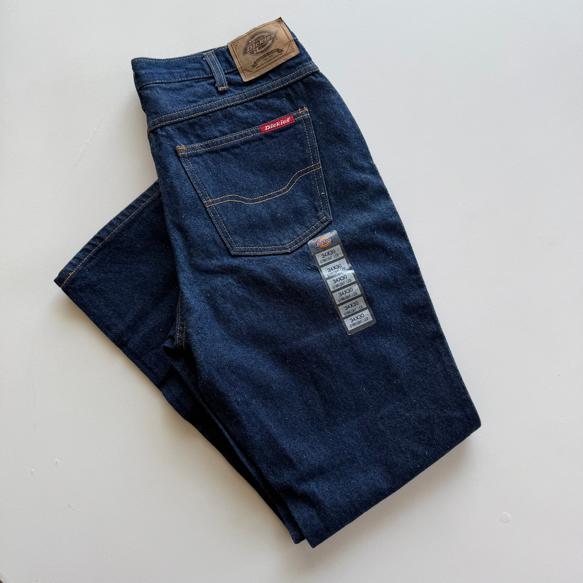 Vintage 1990s Dickies Blue Denim Straight Leg Jeans (34x30)