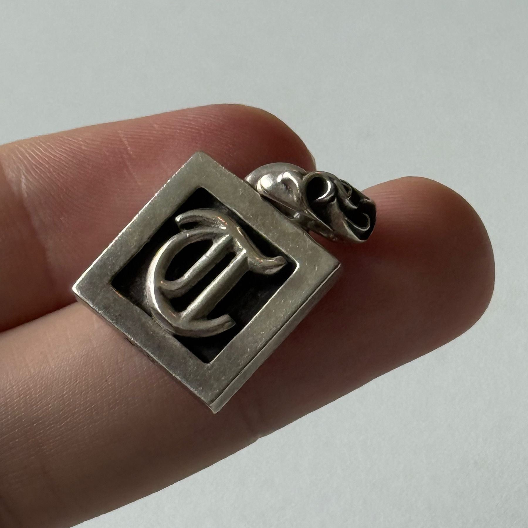 Chrome Hearts Framed Letter "T" Alphabet Charm Pendant