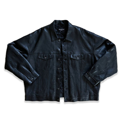 Balenciaga SS22 Oversized Buffalo Leather Trucker Jacket ($5,690)