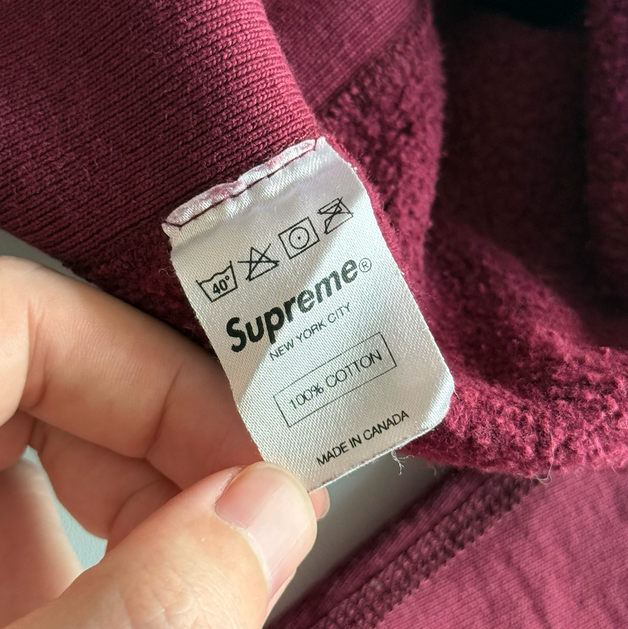 Supreme FW11 Burgundy Box Logo Hoodie