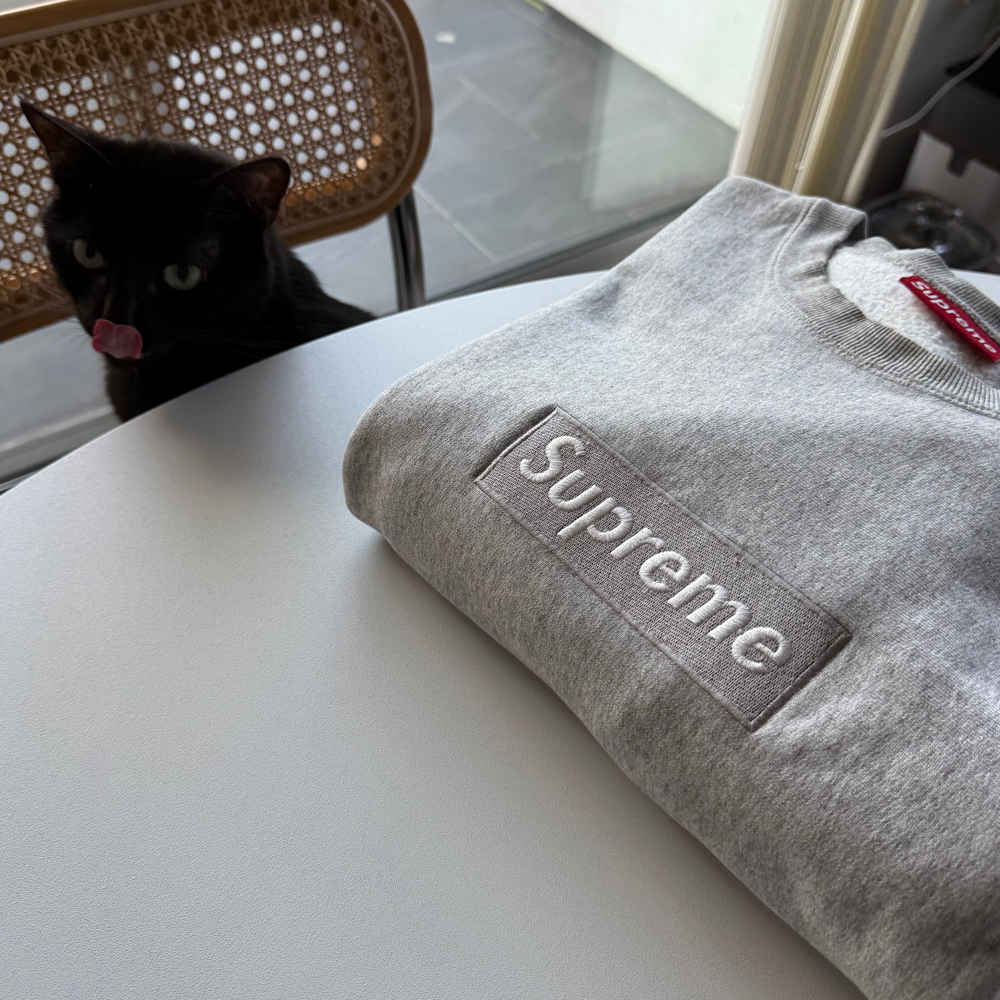 Supreme FW03 Silver Box Logo Crewneck Sweatshirt