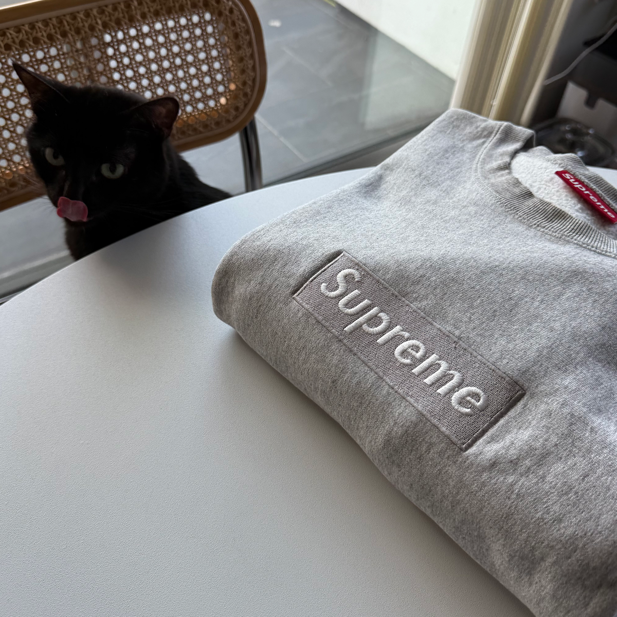 Supreme FW03 Silver Box Logo Crewneck Sweatshirt