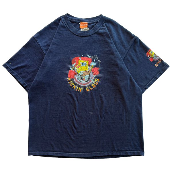 Vintage 2003 SpongeBob SquarePants Kickin Glass Karate Tee