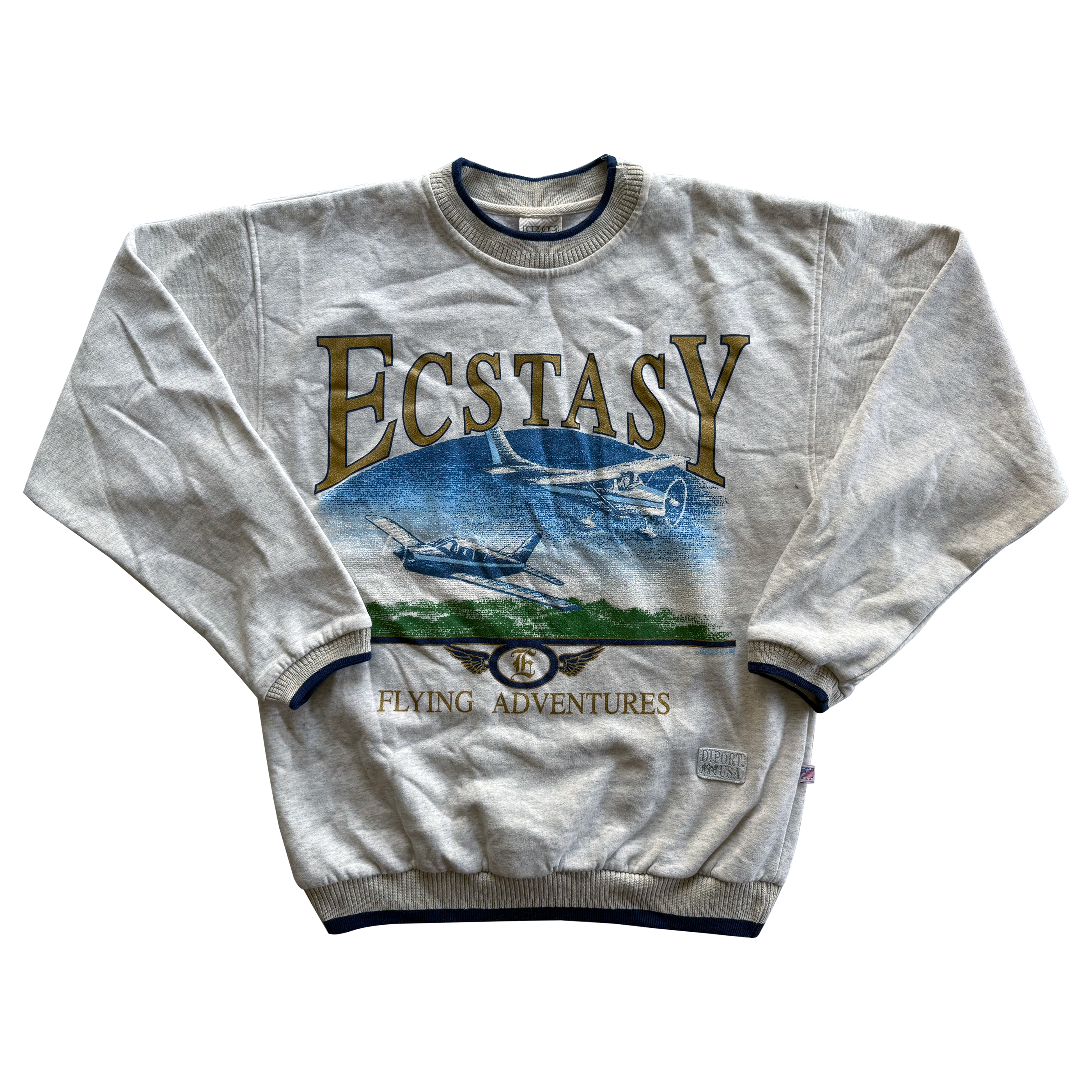 Vintage 1990s Carnival Cruise Ecstasy Airplane Sweater