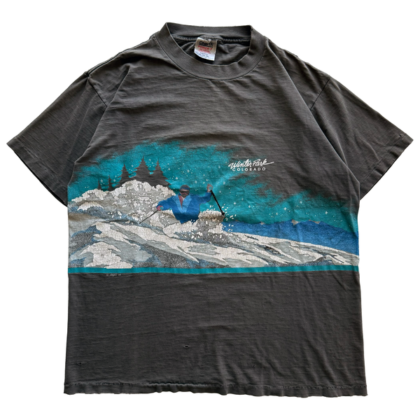 Vintage 1988 Winter Park Colorado AOP Skiing Tee