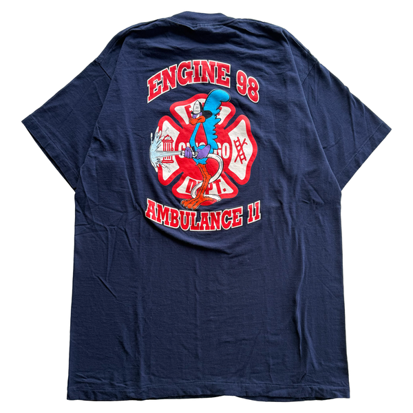 Vintage 1997 Chicago Fire Department Engine 98 Road Runner Tee