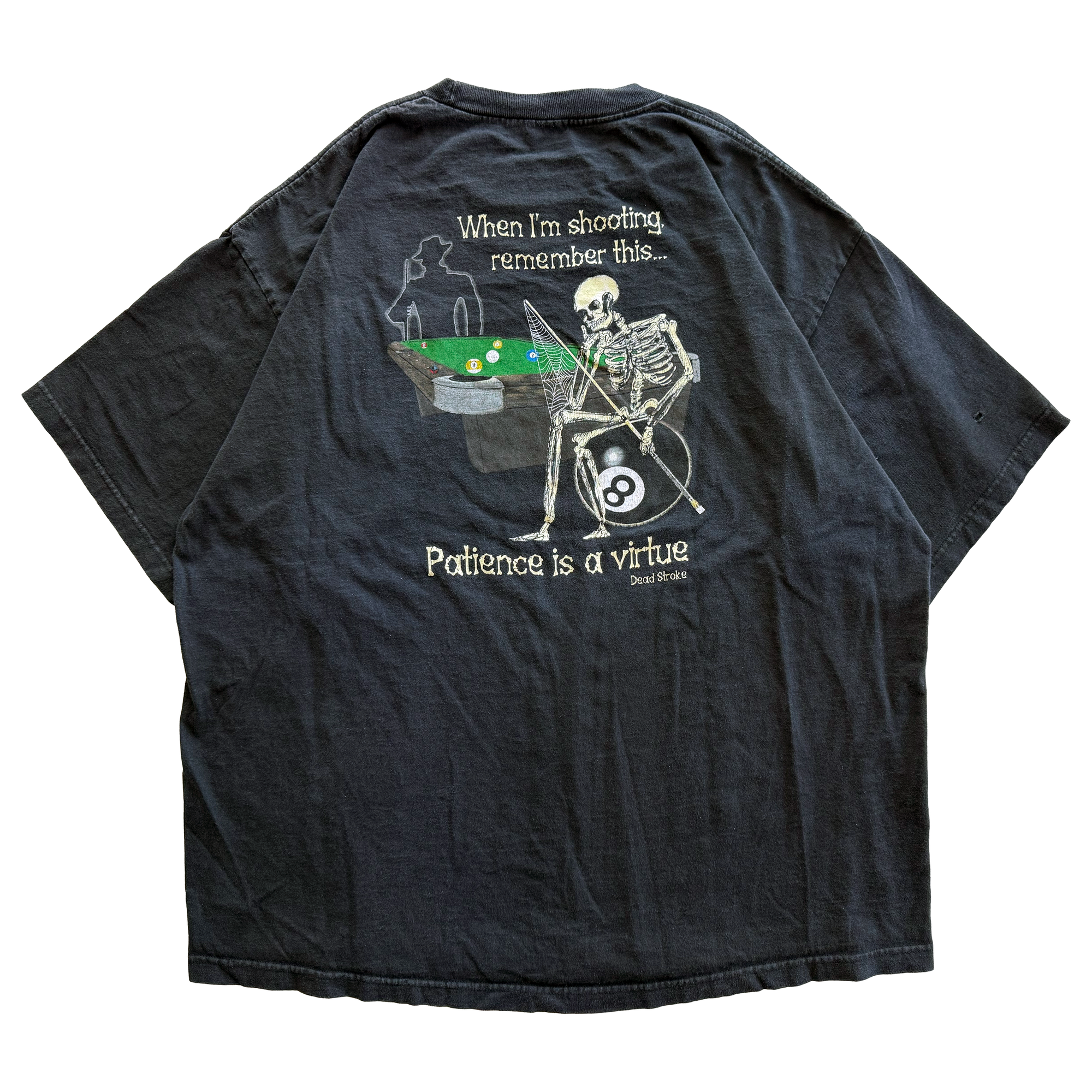 Vintage 1990s Dead Stroke Patience Billiards Pool Tee