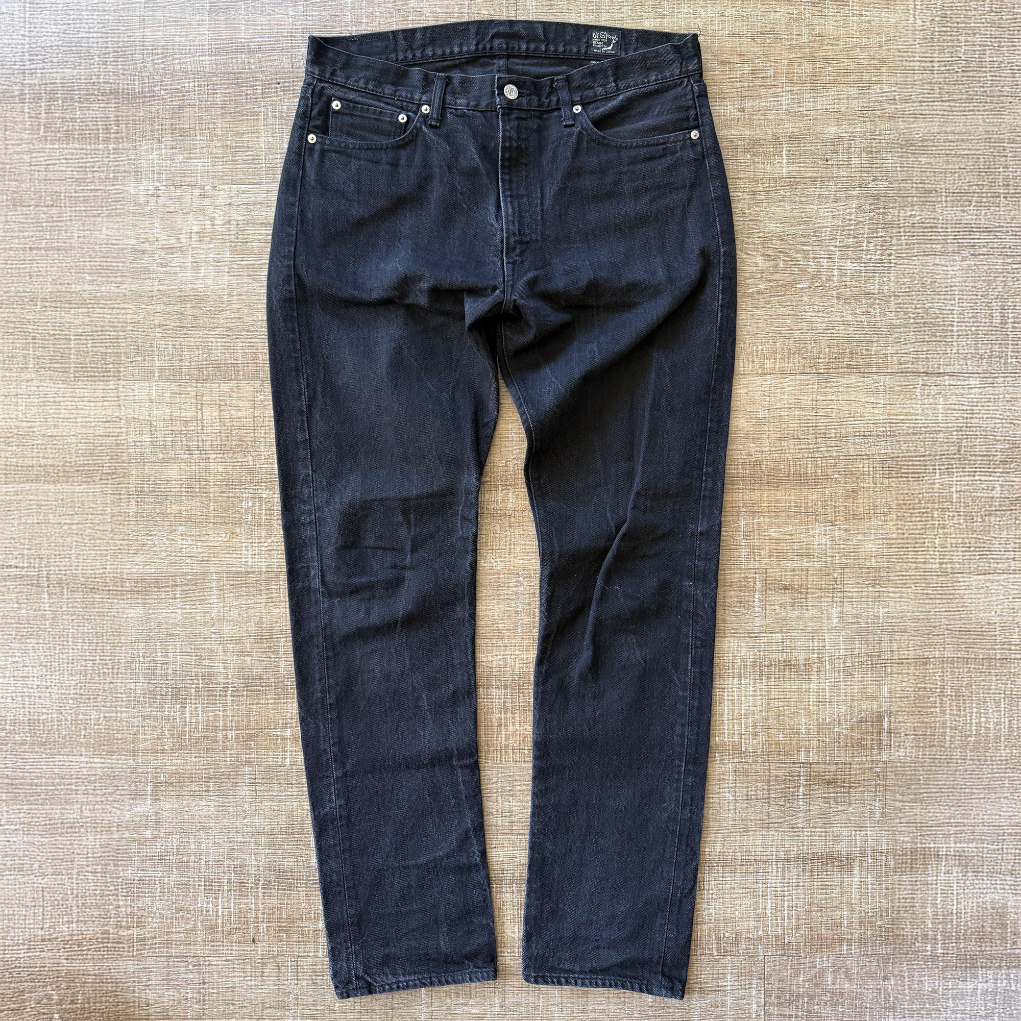 OrSlow 107 Ivy Fit Black Denim Jeans
