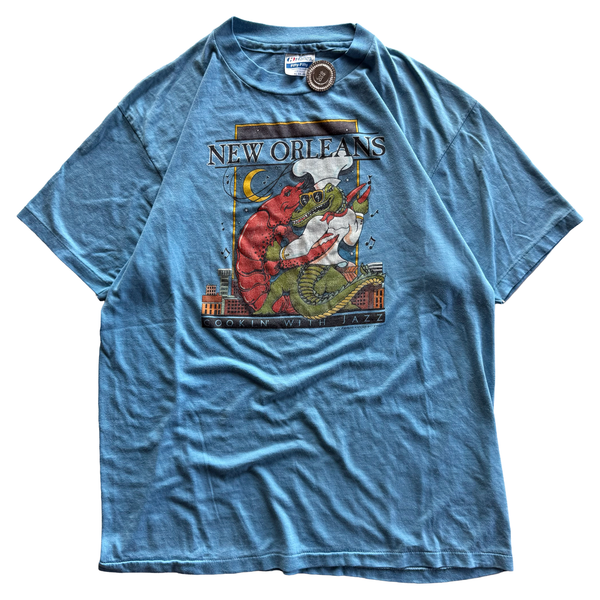 Vintage 1985 New Orleans Cooking with Jazz Souvenir Tee