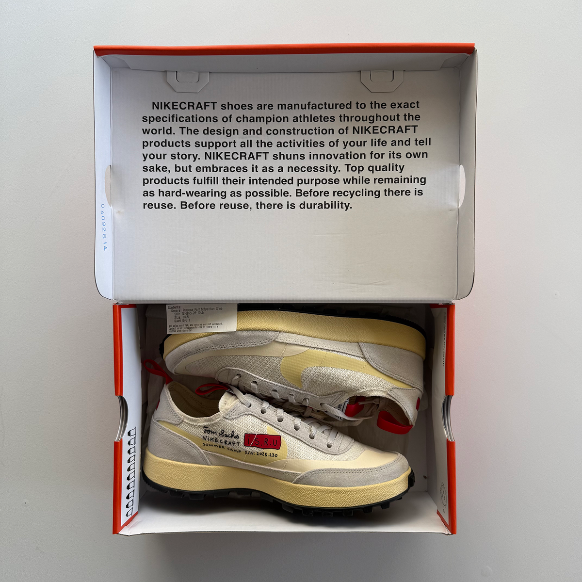 Nike × Tom Sachs  025 NikeCraft General Purpose I.S.R.U. Participation Shoe