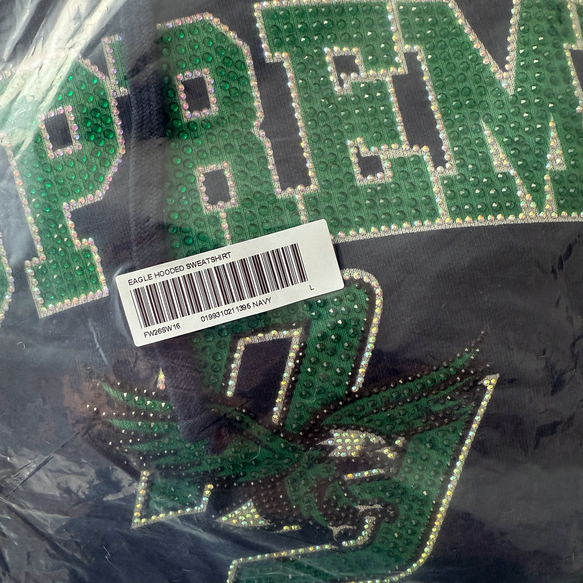 Supreme FW26 Rhinestone Eagles Hooded Sweatshirt