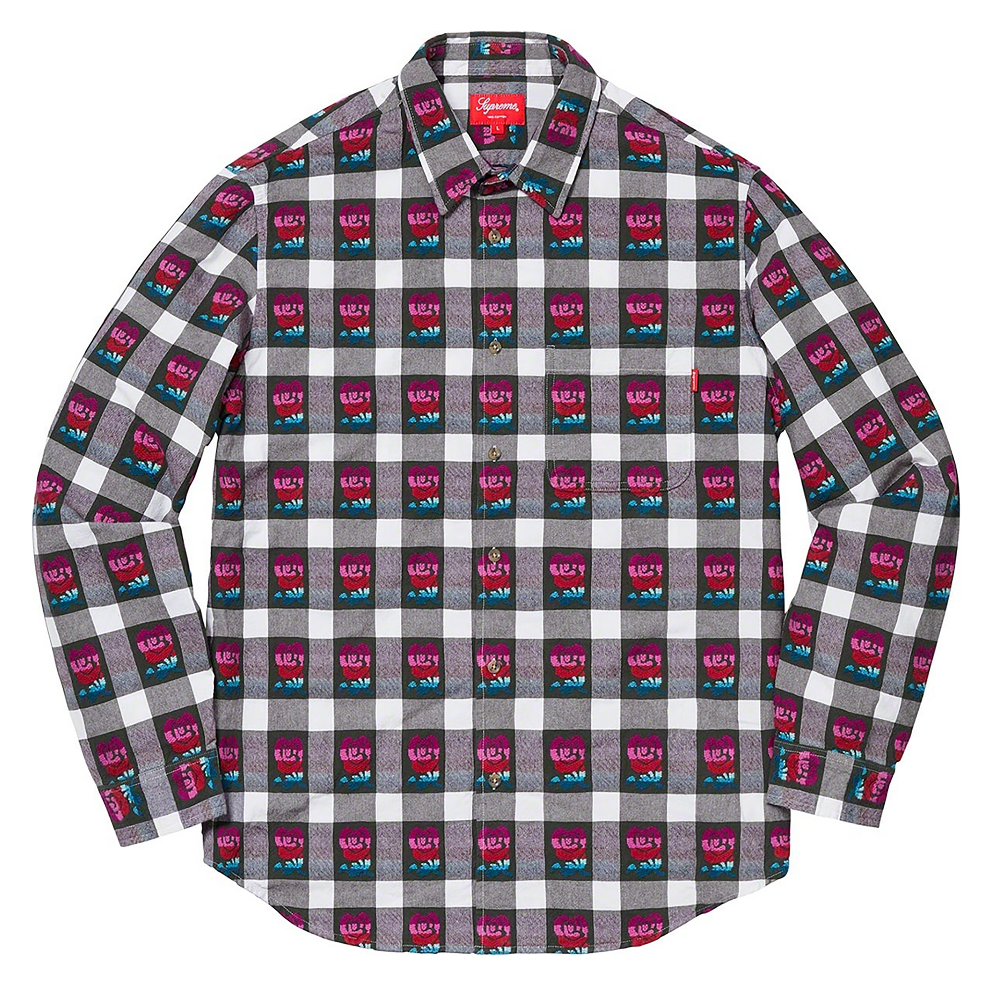 Supreme SS19 Rose Buffalo Plaid Flannel Shirt